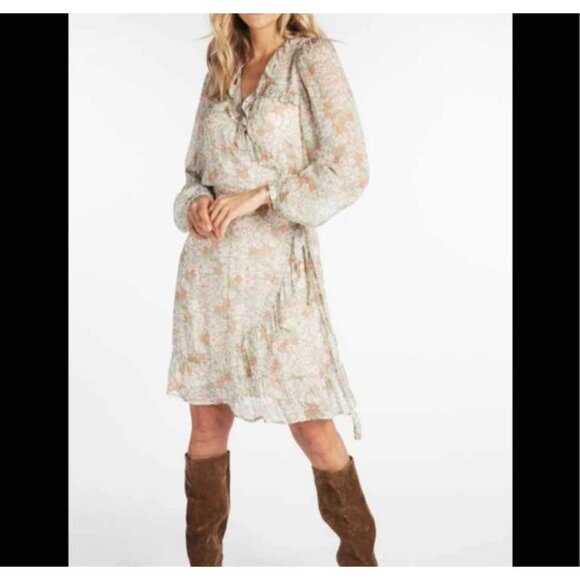 Esqualo Floral Ruffle Wrap Dress NWT Sz 6 - Picture 10 of 10